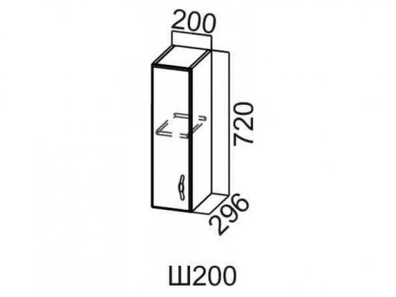 Шкаф навесной 200 Ш200-720 720х200х296мм Прованс
